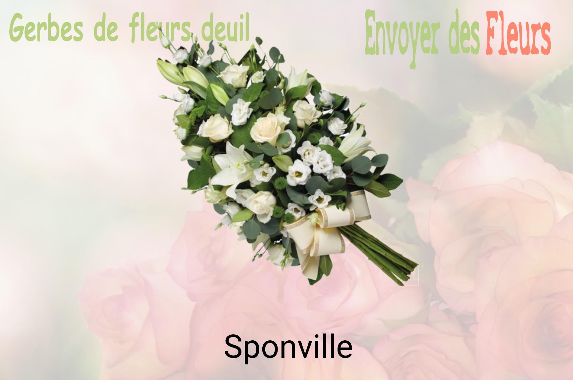 Gerbe de fleurs de deuil livrée à Sponville